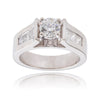 14K White Gold Diamond Solitaire Ring With Princess Shoulders Default Title
